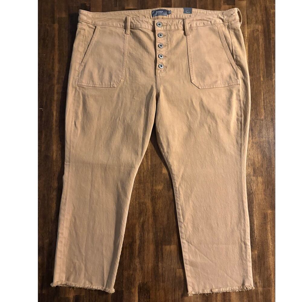 Torrid Size 20S Jeans 44 x 24 Straight Crop High Rise Cotton Stretch Button Fly